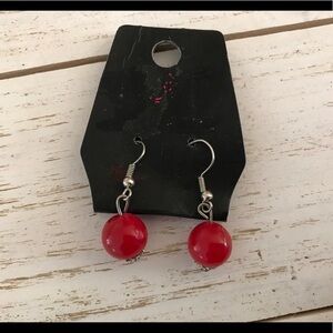 Paparazzi Fashion Earrings Red With Flower Design